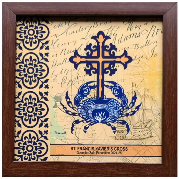 HuesByBianca St. Francis Xavier's Cross 6x6" Ceramic Tile with Frame