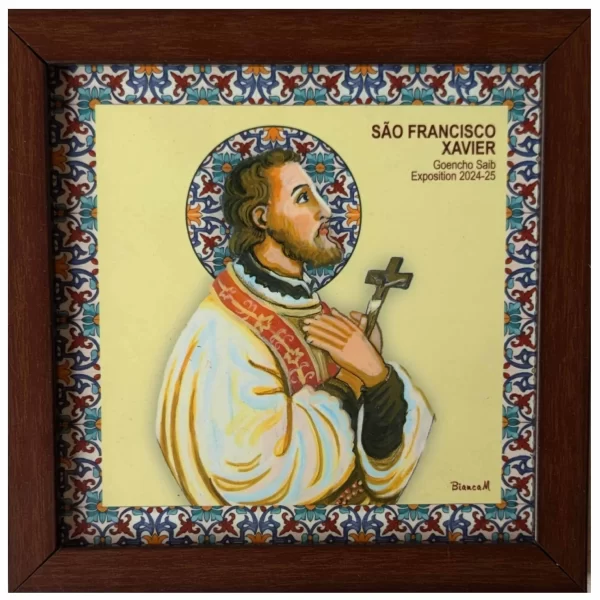 HuesByBianca St. Francis Xavier Yellow 6x6" Ceramic Tile with Frame